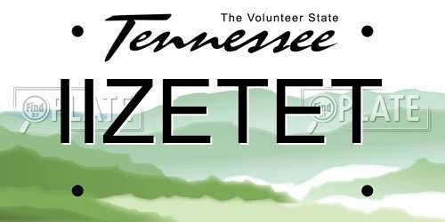 IIZETET Tennessee License Plate