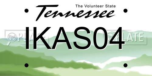 IKAS04 Tennessee License Plate