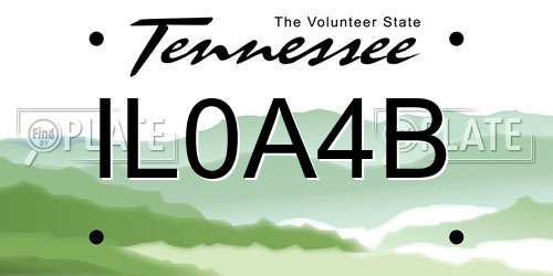 IL0A4B Tennessee License Plate