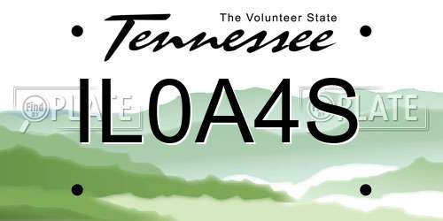 IL0A4S Tennessee License Plate