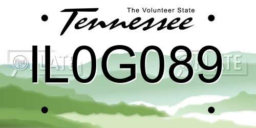 IL0G089 Tennessee License Plate