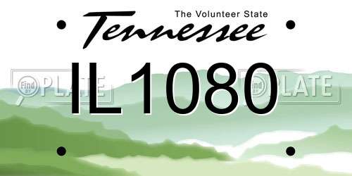 IL1080 Tennessee License Plate