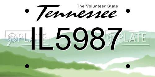 IL5987 Tennessee License Plate