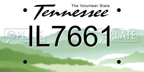 IL7661 Tennessee License Plate