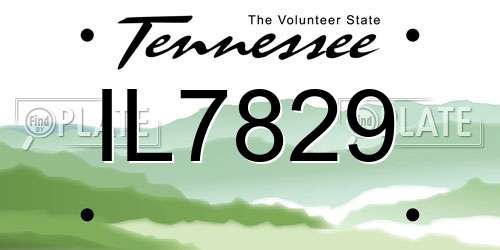 IL7829 Tennessee License Plate