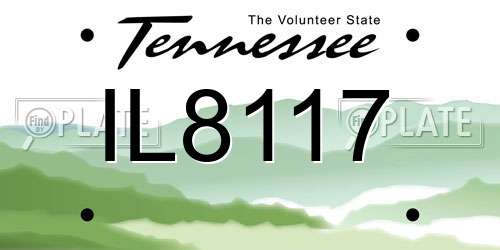 IL8117 Tennessee License Plate
