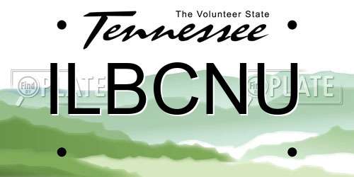 ILBCNU Tennessee License Plate