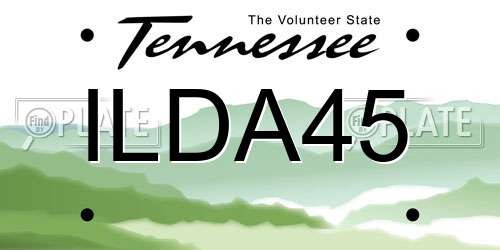 ILDA45 Tennessee License Plate