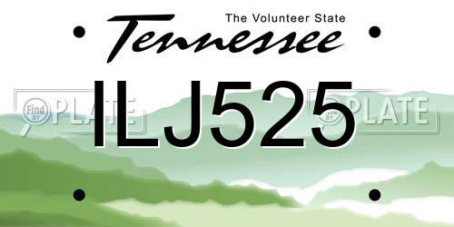 ILJ525 Tennessee License Plate