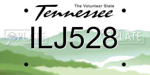 ILJ528 Tennessee License Plate