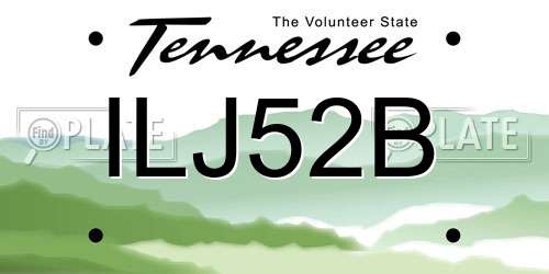ILJ52B Tennessee License Plate