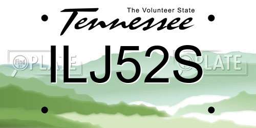 ILJ52S Tennessee License Plate
