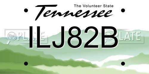 ILJ82B Tennessee License Plate