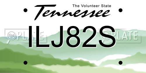 ILJ82S Tennessee License Plate