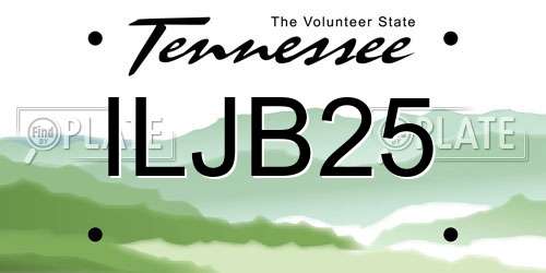 ILJB25 Tennessee License Plate