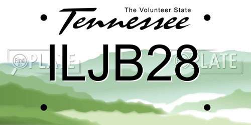 ILJB28 Tennessee License Plate