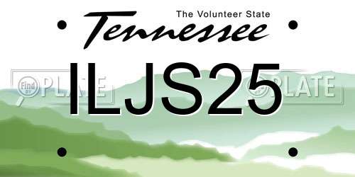ILJS25 Tennessee License Plate