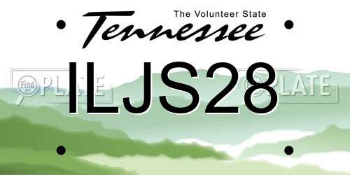 ILJS28 Tennessee License Plate