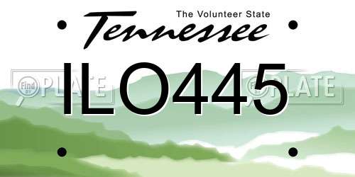 ILO445 Tennessee License Plate
