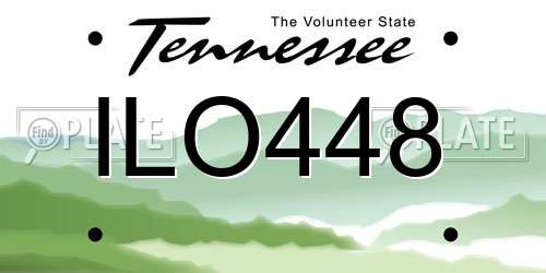 ILO448 Tennessee License Plate