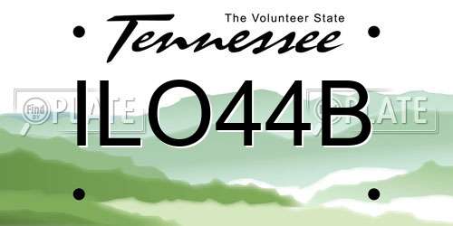ILO44B Tennessee License Plate