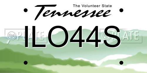 ILO44S Tennessee License Plate