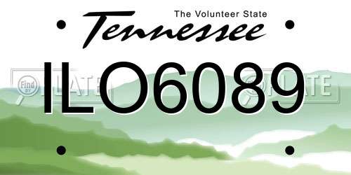 ILO6089 Tennessee License Plate