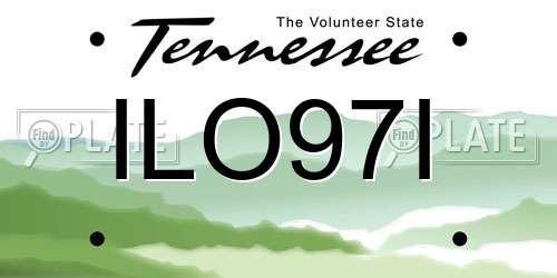 ILO97I Tennessee License Plate