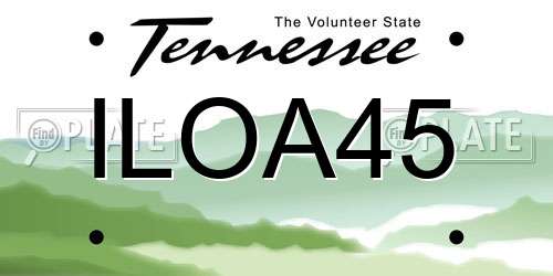 ILOA45 Tennessee License Plate