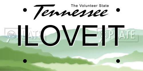 ILOVEIT Tennessee License Plate