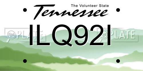 ILQ92I Tennessee License Plate