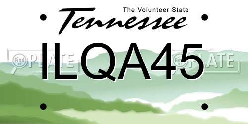 ILQA45 Tennessee License Plate