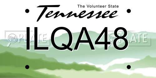 ILQA48 Tennessee License Plate