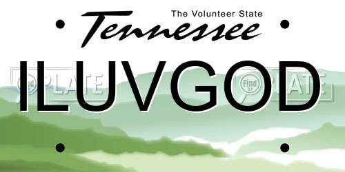 ILUVGOD Tennessee License Plate