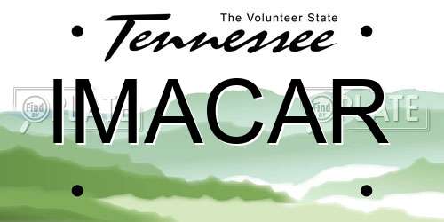 IMACAR Tennessee License Plate