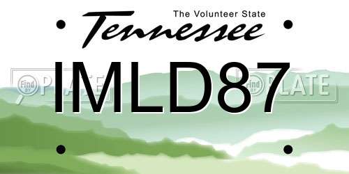 IMLD87 Tennessee License Plate
