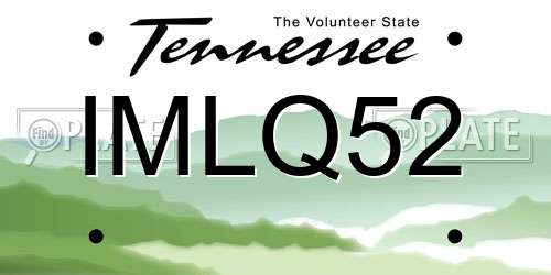 IMLQ52 Tennessee License Plate