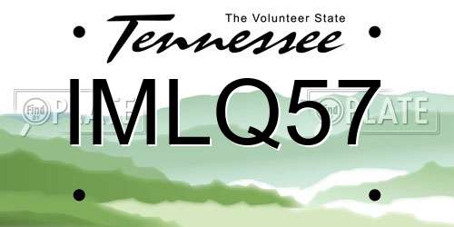 IMLQ57 Tennessee License Plate