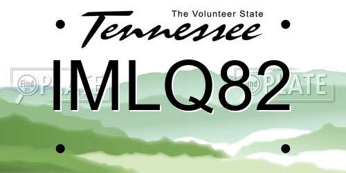 IMLQ82 Tennessee License Plate