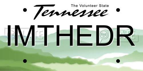 IMTHEDR Tennessee License Plate