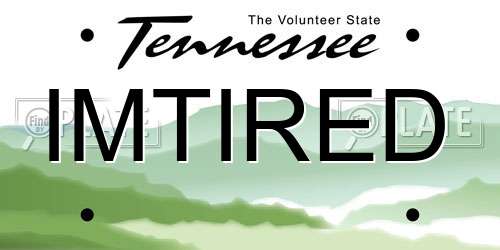 IMTIRED Tennessee License Plate