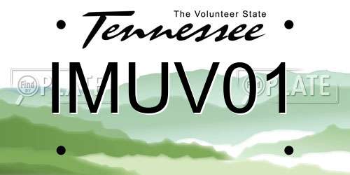 IMUV01 Tennessee License Plate