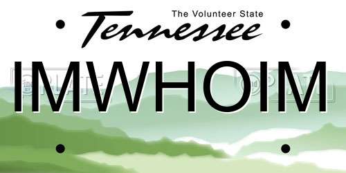 IMWHOIM Tennessee License Plate