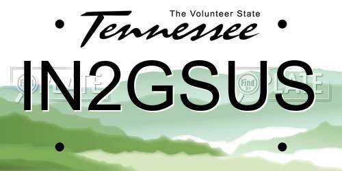 IN2GSUS Tennessee License Plate