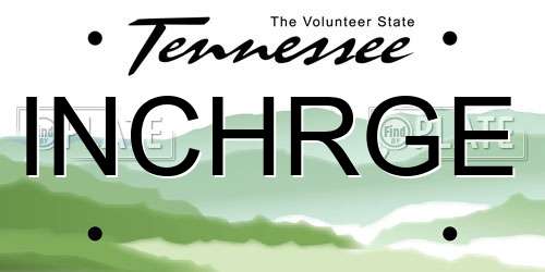 INCHRGE Tennessee License Plate