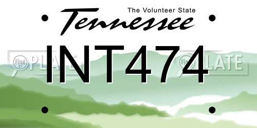 INT474 Tennessee License Plate