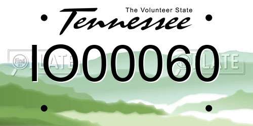IO00060 Tennessee License Plate