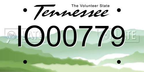 IO00779 Tennessee License Plate