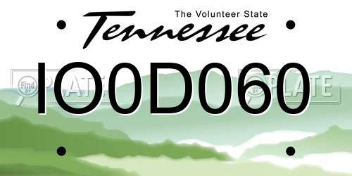 IO0D060 Tennessee License Plate