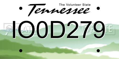IO0D279 Tennessee License Plate
